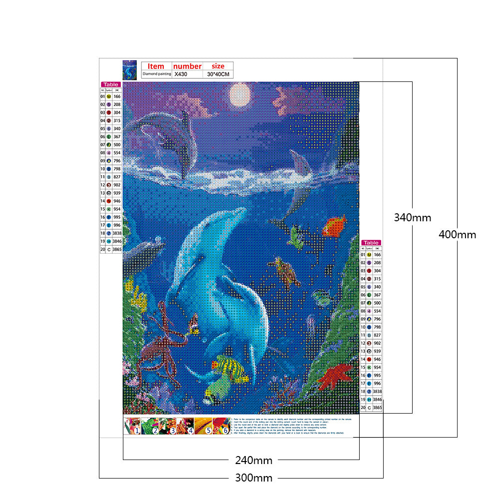 Underwater Animal World - Full Round Drill Diamond Painting 30*40CM