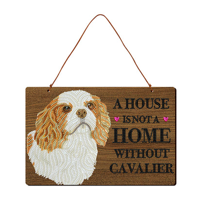 DIY Diamond Painting Dog Wooden Wall Plaque Sign Wood Plate Hanging Decor