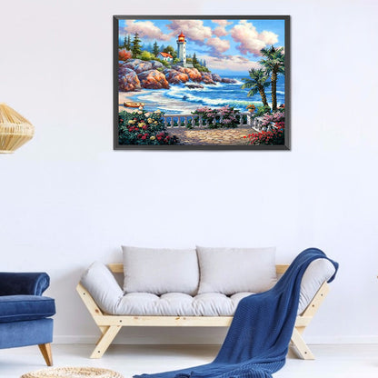 Beach Scenery - Full Round Drill Diamond Painting 40*30CM