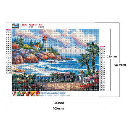 Beach Scenery - Full Round Drill Diamond Painting 40*30CM