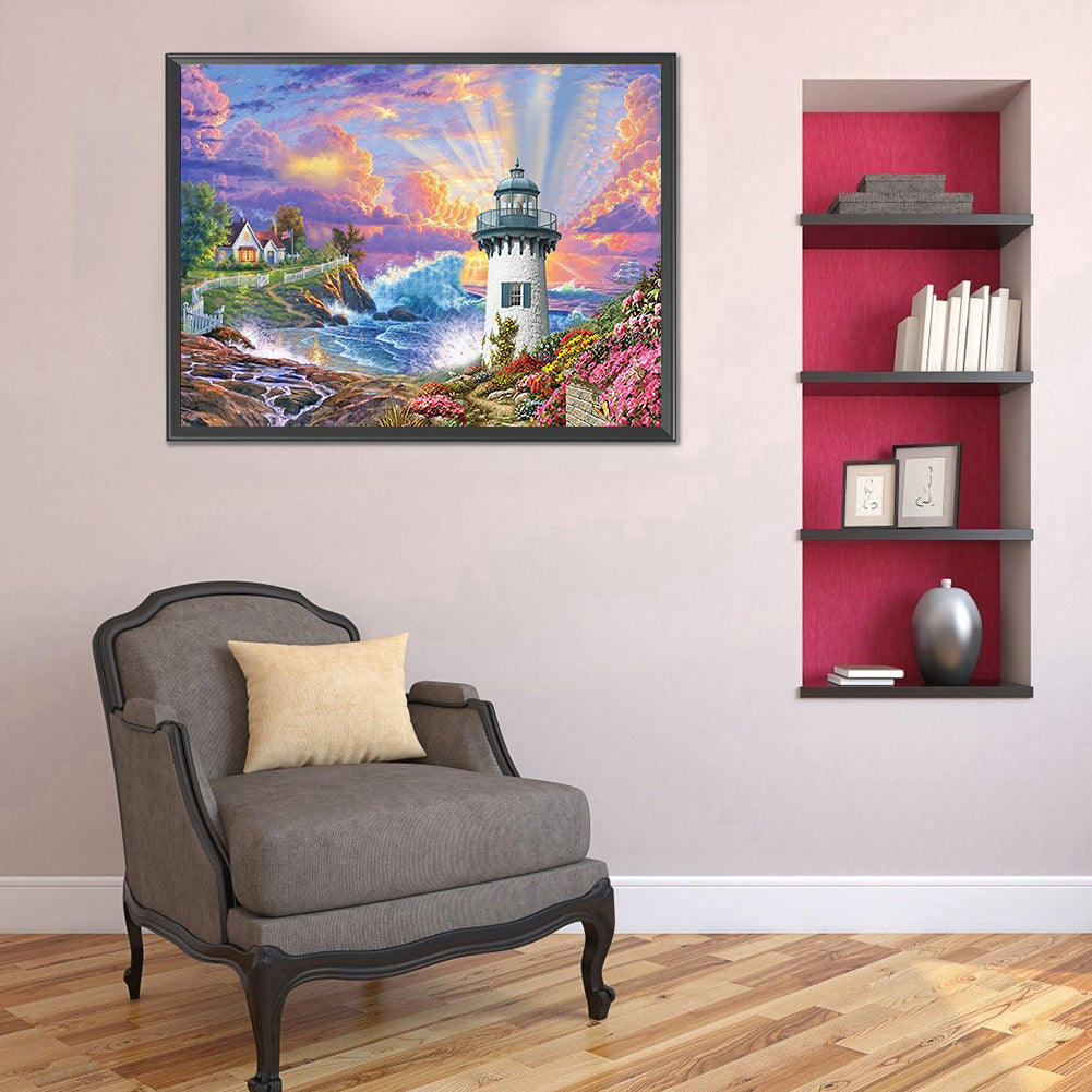 Beach Scenery - Full Round Drill Diamond Painting 40*30CM