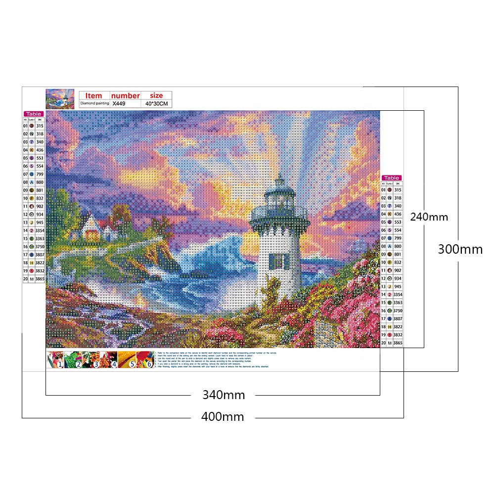 Beach Scenery - Full Round Drill Diamond Painting 40*30CM