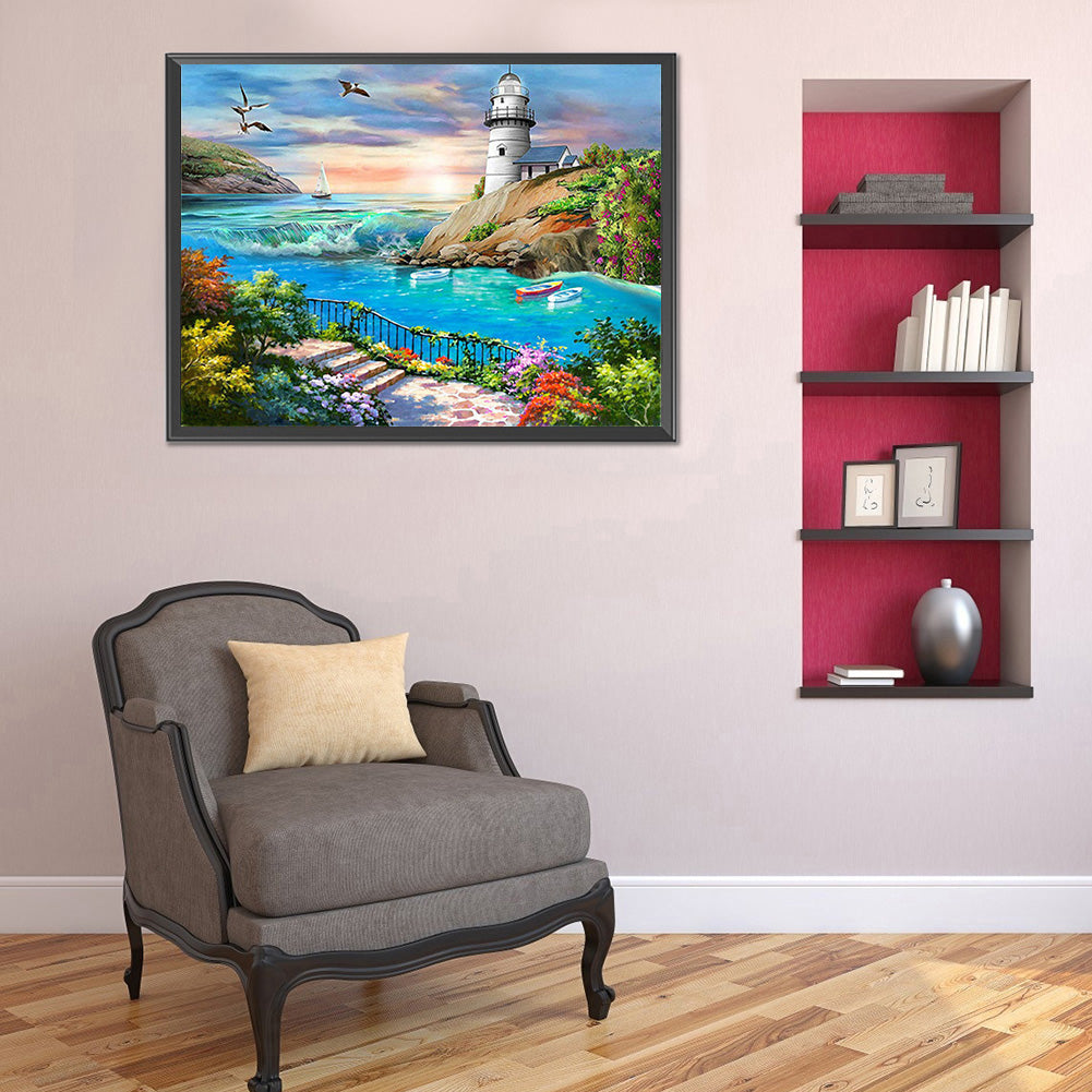 Beach Scenery - Full Round Drill Diamond Painting 40*30CM