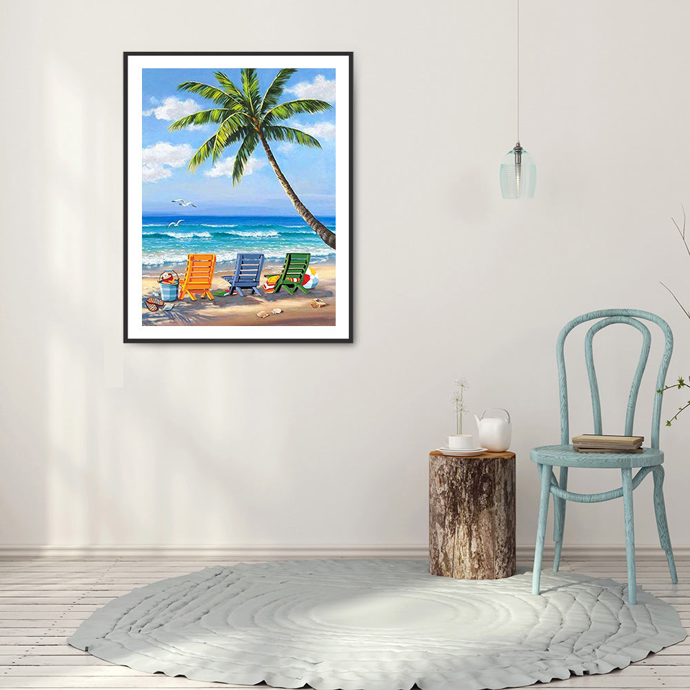 Beach Humanities - Full Round Drill Diamond Painting 30*40CM