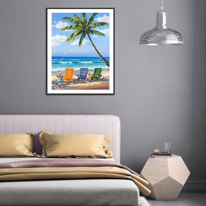 Beach Humanities - Full Round Drill Diamond Painting 30*40CM