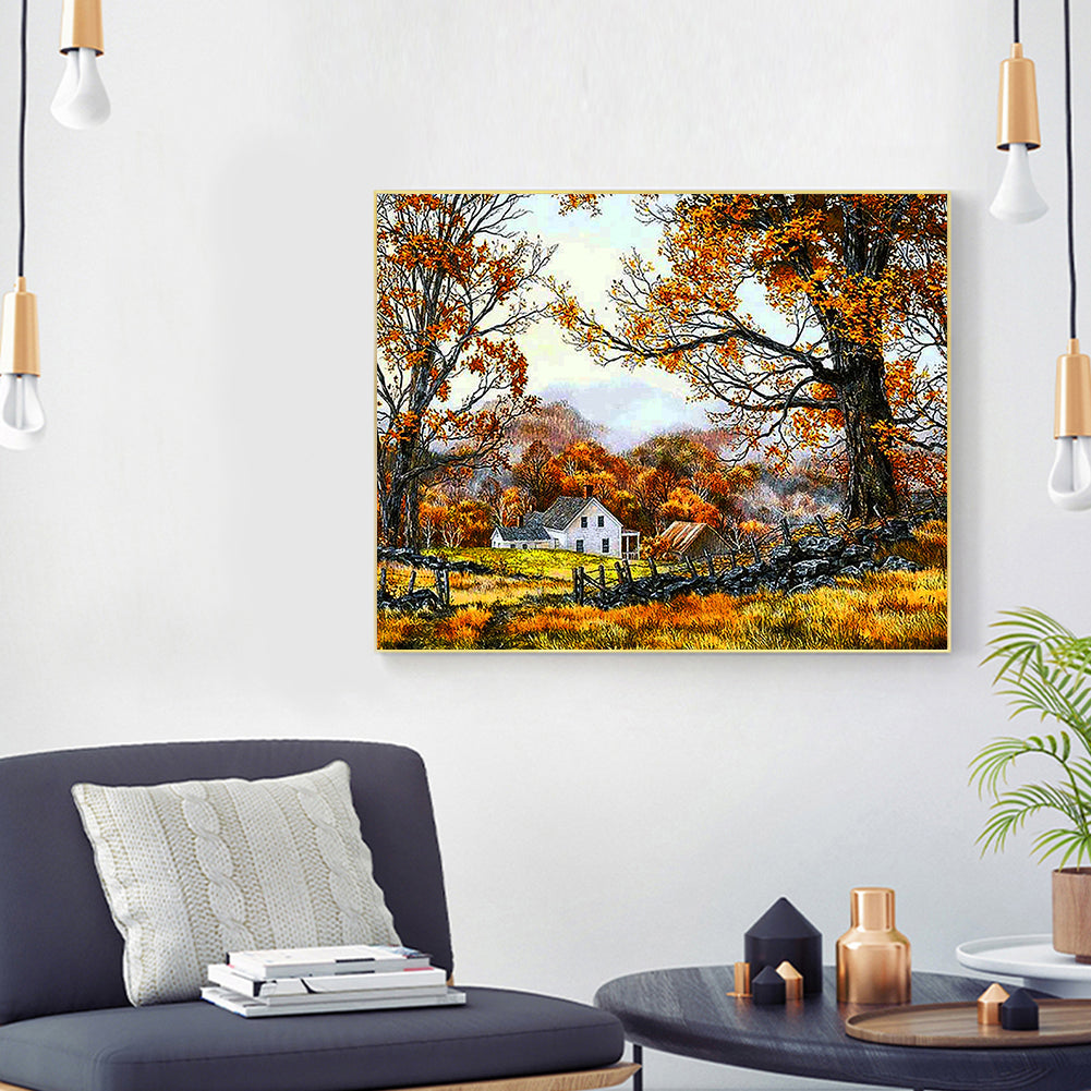 Autumn House - Full Square Drill Diamond Painting 60*50CM