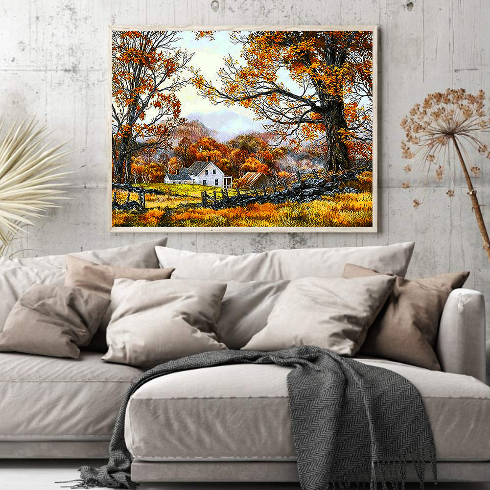 Autumn House - Full Square Drill Diamond Painting 60*50CM