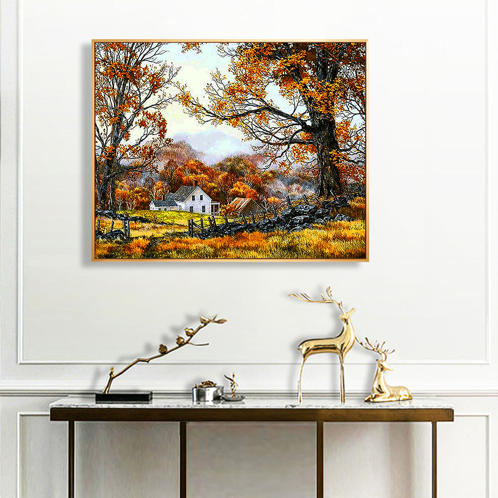 Autumn House - Full Square Drill Diamond Painting 60*50CM