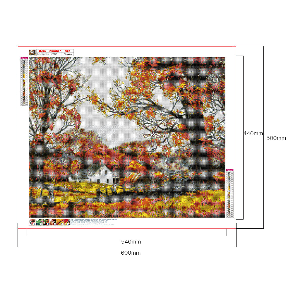 Autumn House - Full Square Drill Diamond Painting 60*50CM
