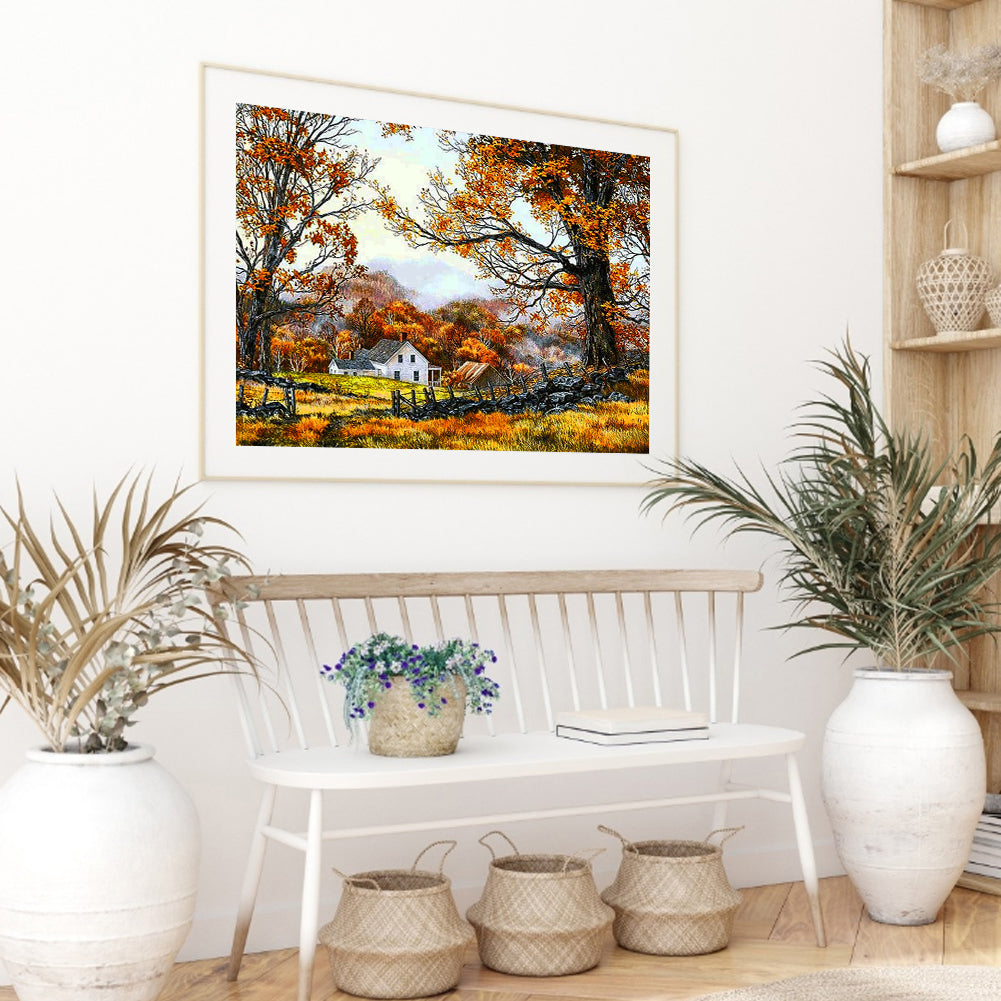 Autumn House - Full Square Drill Diamond Painting 60*50CM