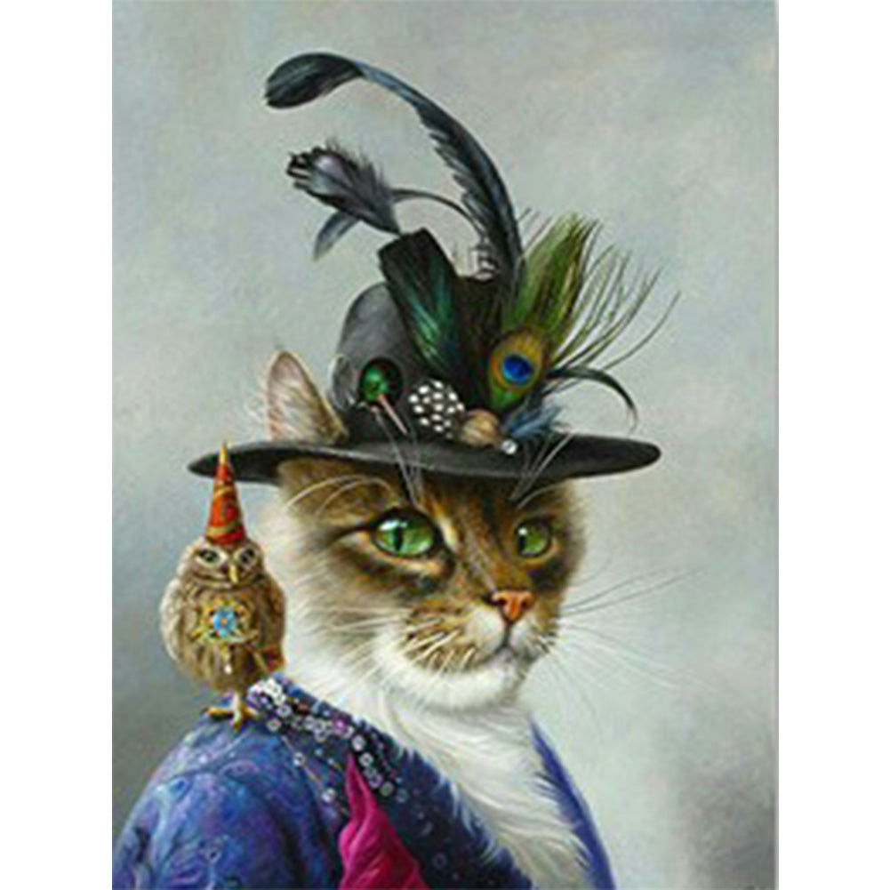 Cat - Full Round Drill Diamond Painting 30*40CM