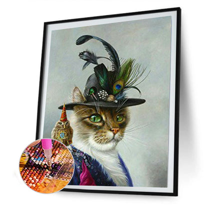 Cat - Full Round Drill Diamond Painting 30*40CM