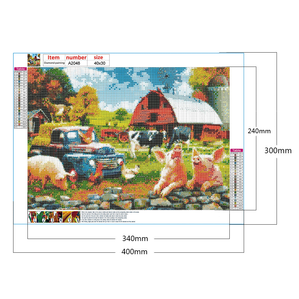 Country Farm - Full Round Drill Diamond Painting 40*30CM