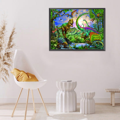 Dinosaur World - Full Square Drill Diamond Painting 40*30CM