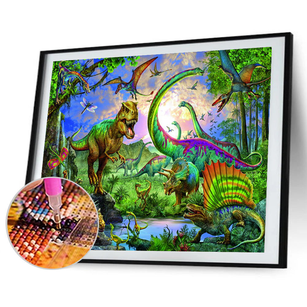 Dinosaur World - Full Square Drill Diamond Painting 40*30CM