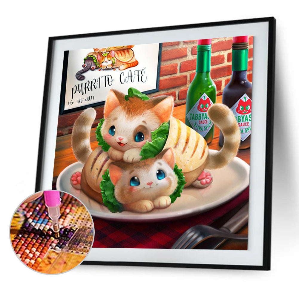 Cute Cat - Full Round Drill Diamond Painting 30*30CM