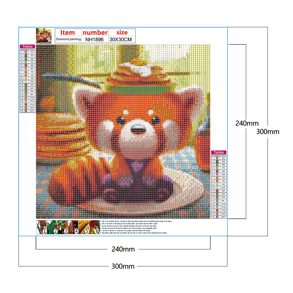 Cute Raccoon - Full Round Drill Diamond Painting 30*30CM