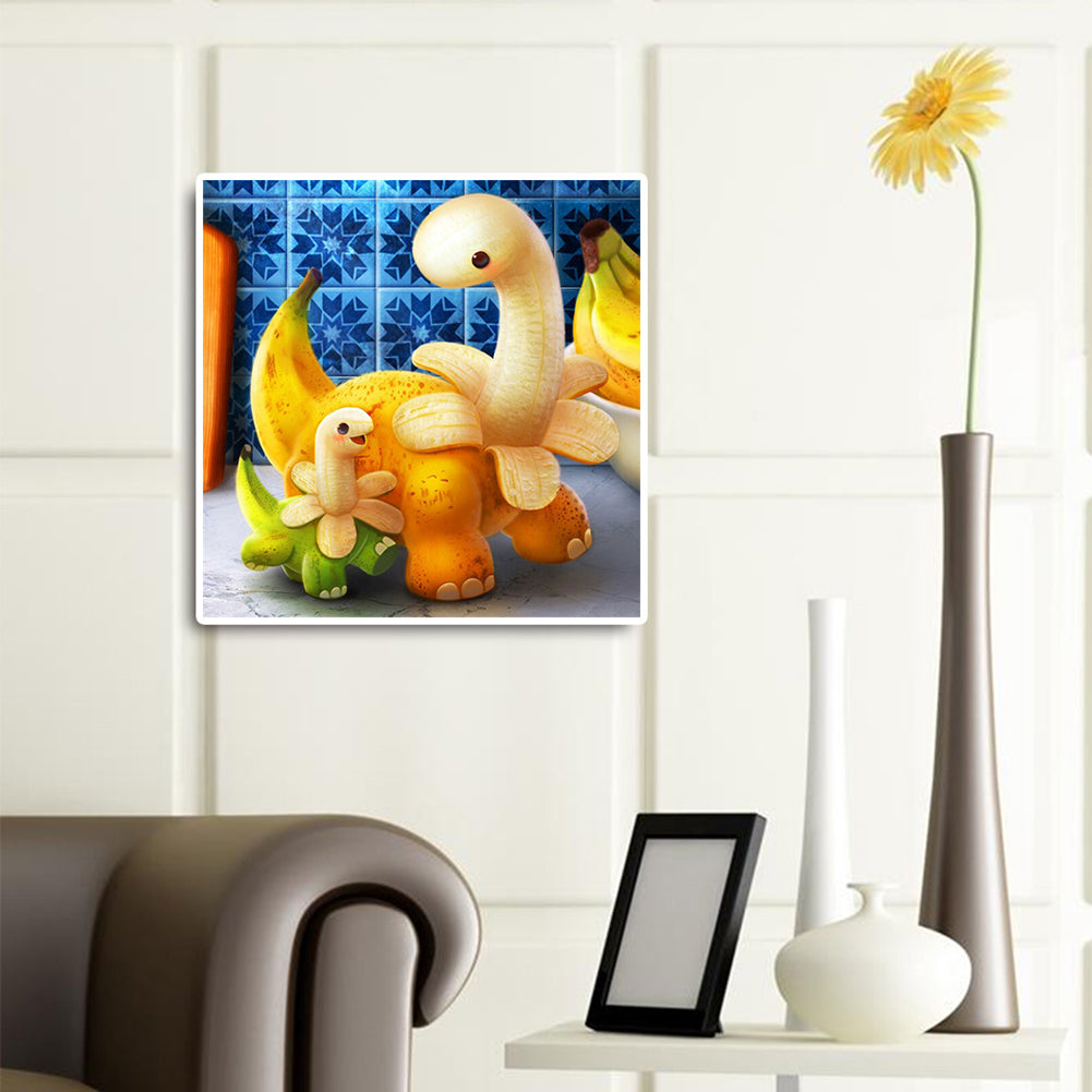 Cute Little Dinosaur - Full Round Drill Diamond Painting 30*30CM