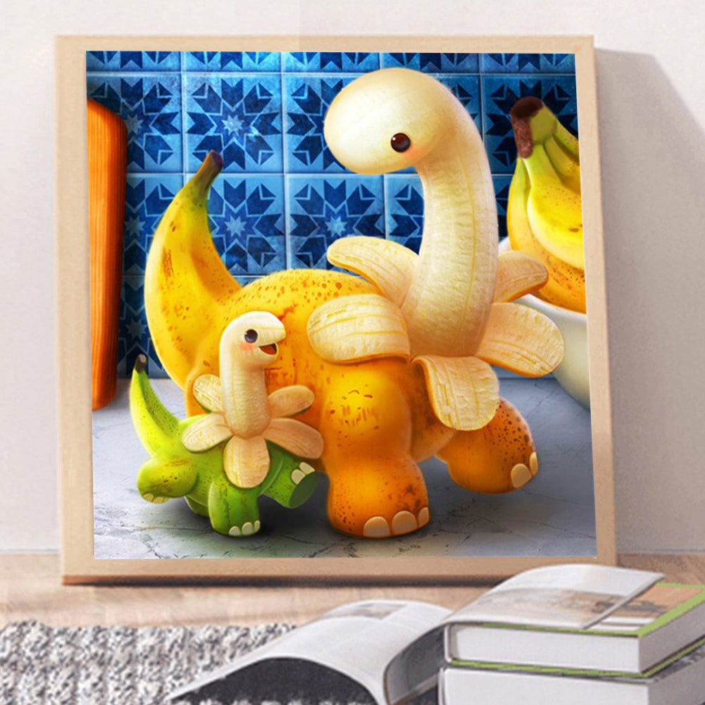 Cute Little Dinosaur - Full Round Drill Diamond Painting 30*30CM