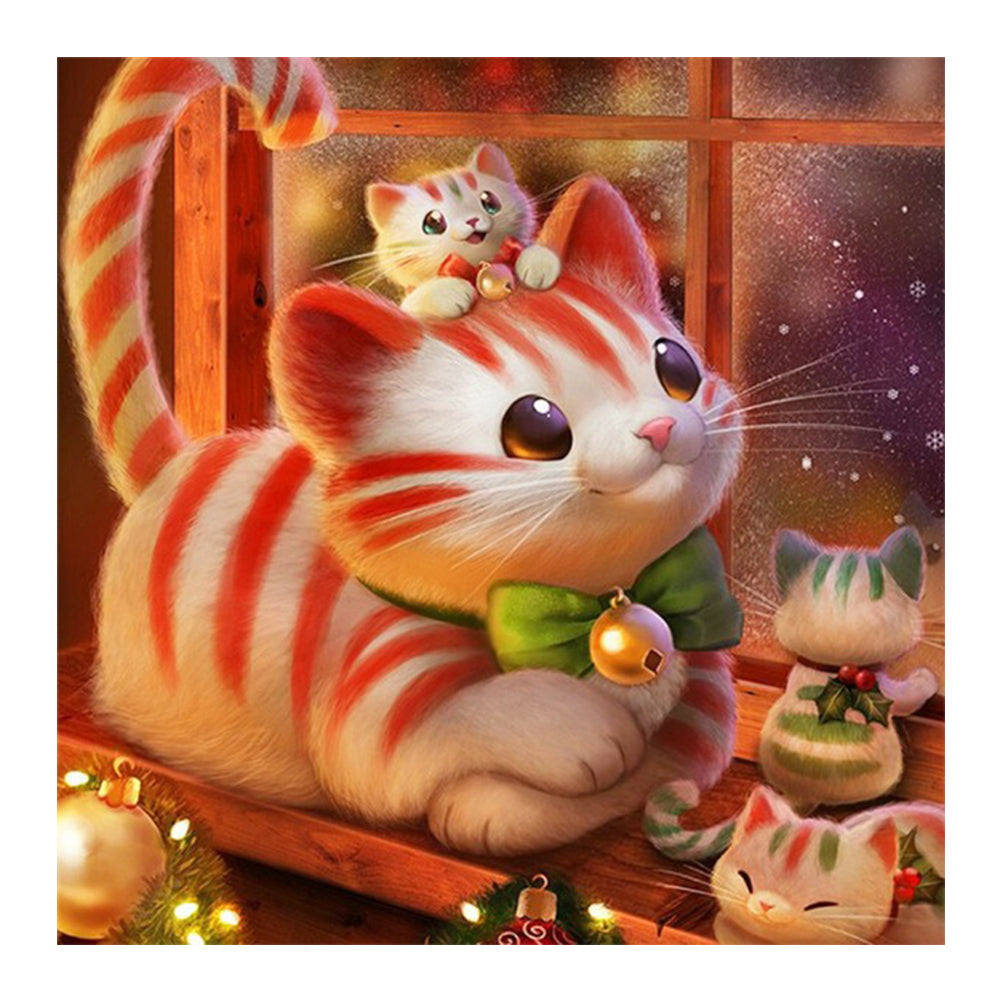 Cute Cat - Full Round Drill Diamond Painting 30*30CM