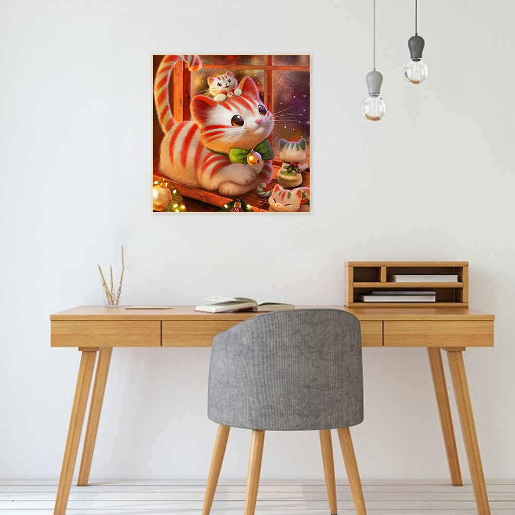 Cute Cat - Full Round Drill Diamond Painting 30*30CM