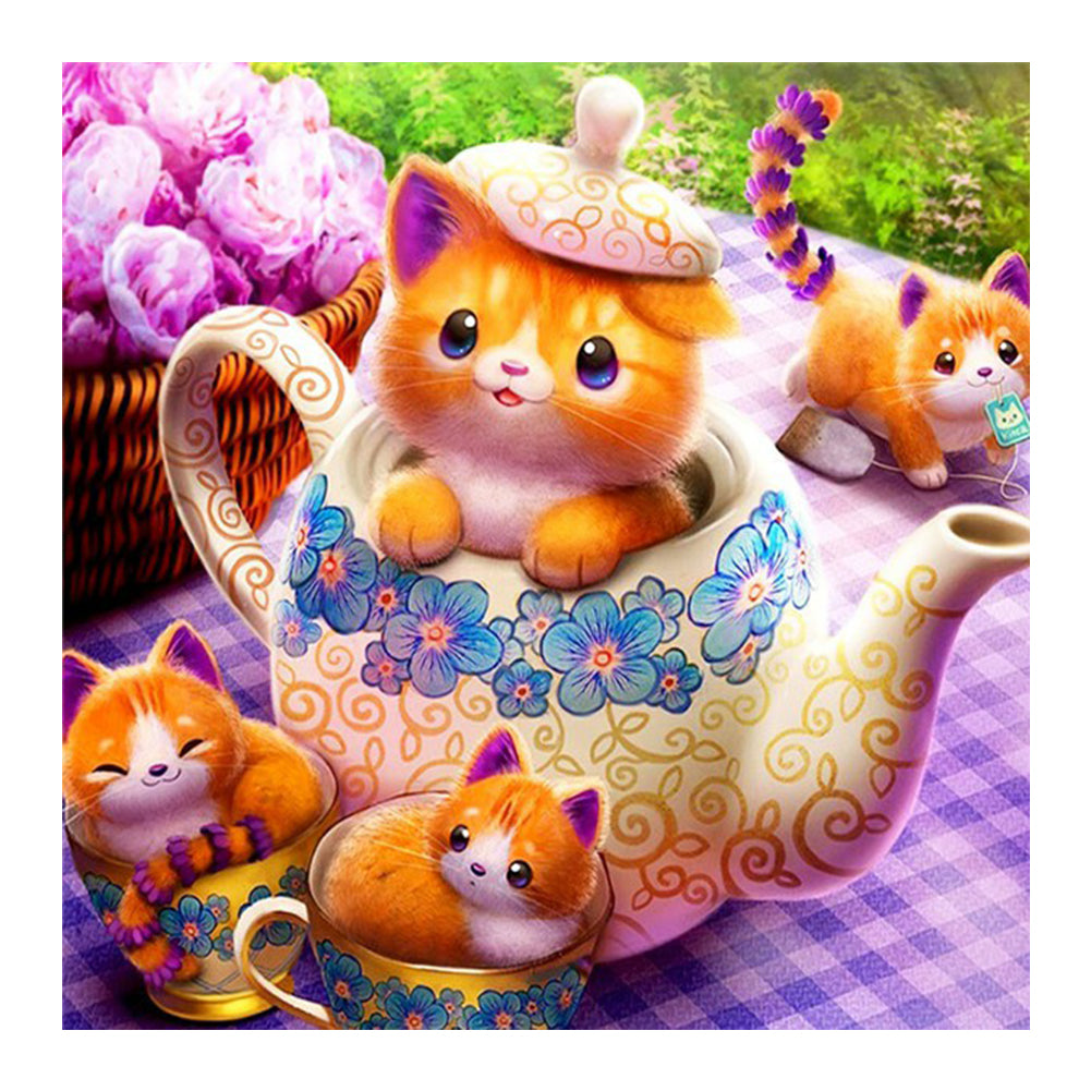 Cute Cat - Full Round Drill Diamond Painting 30*30CM