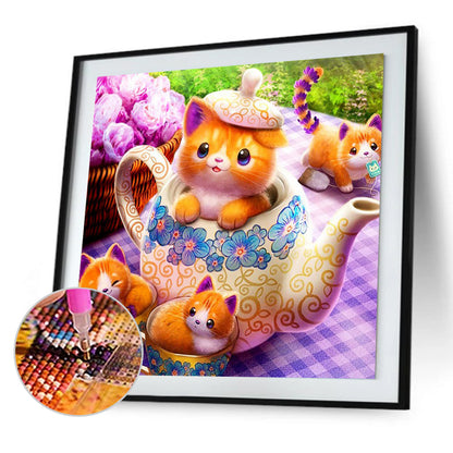 Cute Cat - Full Round Drill Diamond Painting 30*30CM