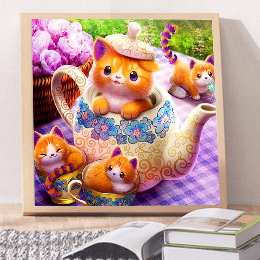 Cute Cat - Full Round Drill Diamond Painting 30*30CM