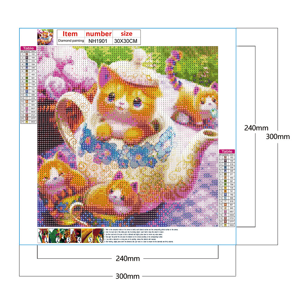 Cute Cat - Full Round Drill Diamond Painting 30*30CM