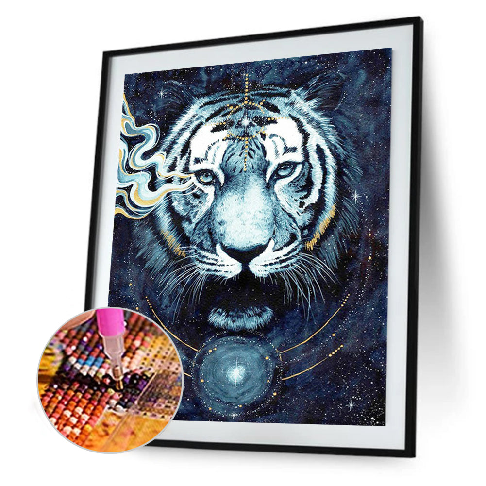 Dark Metallic Tiger - Full Round Drill Diamond Painting 30*40CM