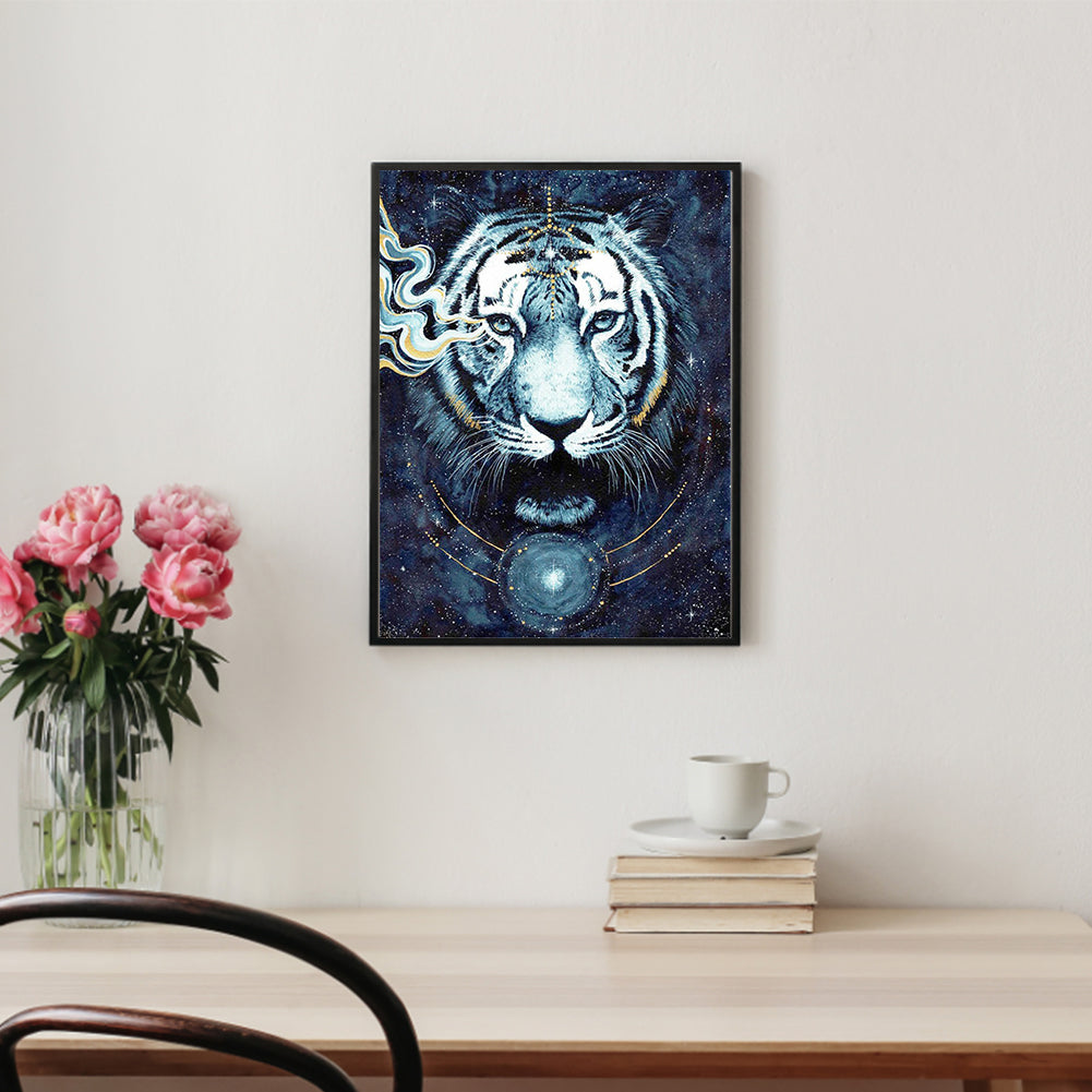 Dark Metallic Tiger - Full Round Drill Diamond Painting 30*40CM