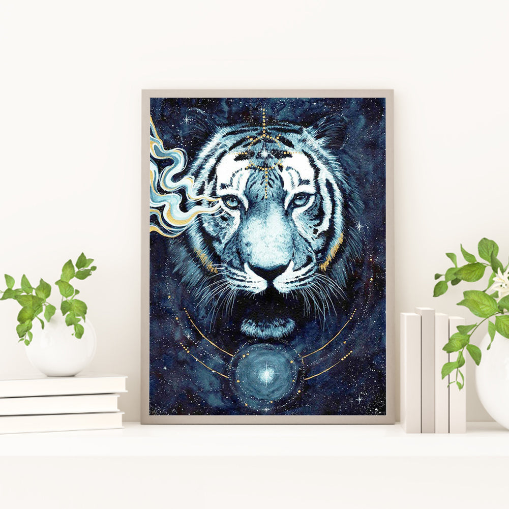 Dark Metallic Tiger - Full Round Drill Diamond Painting 30*40CM