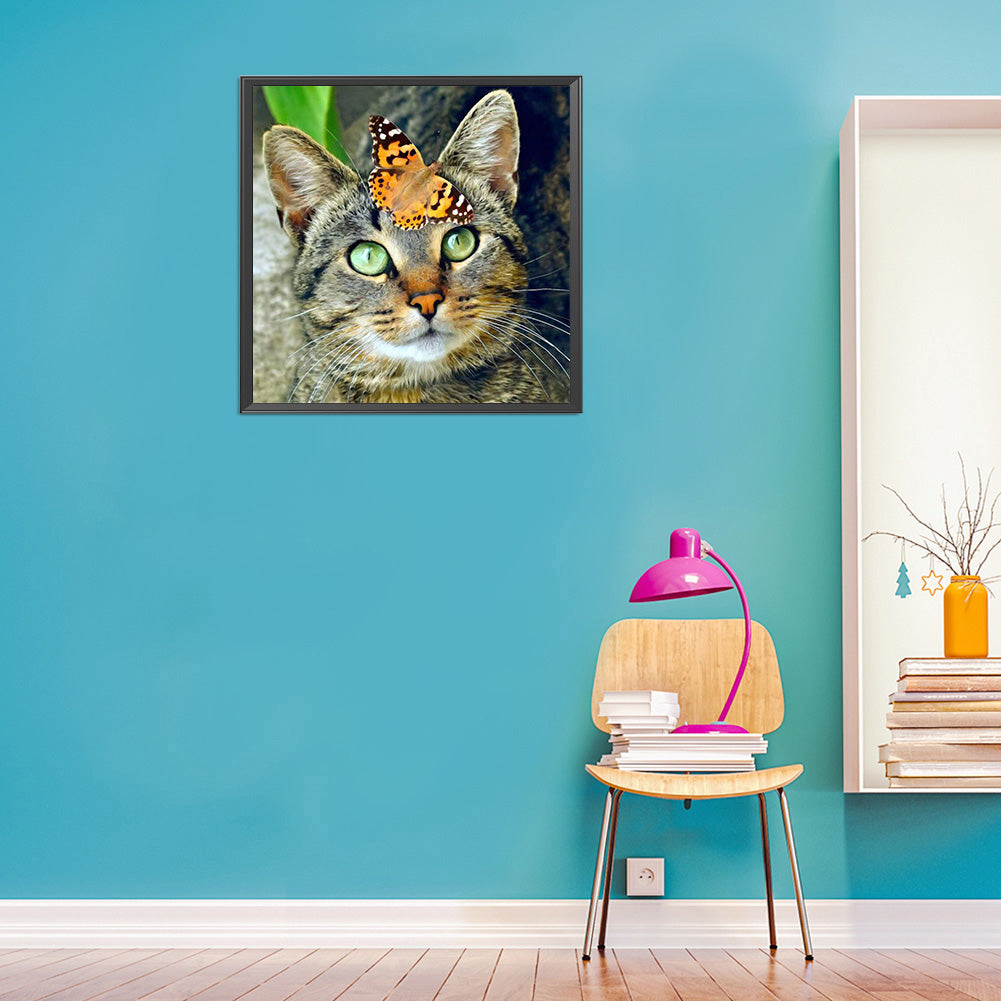 Cat - Full Round Drill Diamond Painting 30*30CM