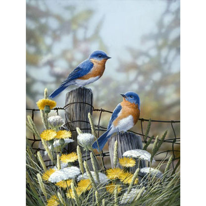 Blue Bird - Full Round Drill Diamond Painting 30*40CM