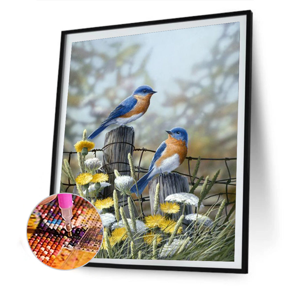 Blue Bird - Full Round Drill Diamond Painting 30*40CM