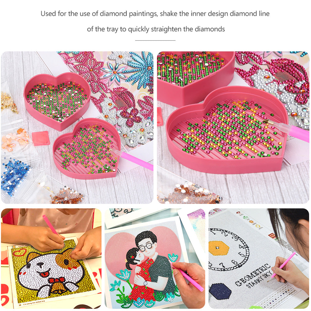 3pcs Large Capacity Point Drill Diamond Painting Tray Plastic Beading Plate