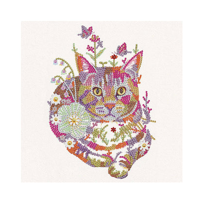 Flower Cat - Special Shaped Drill Diamond Paiting 30*30CM