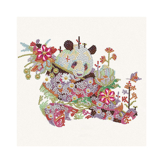 Flower Panda - Special Shaped Drill Diamond Paiting 30*30CM