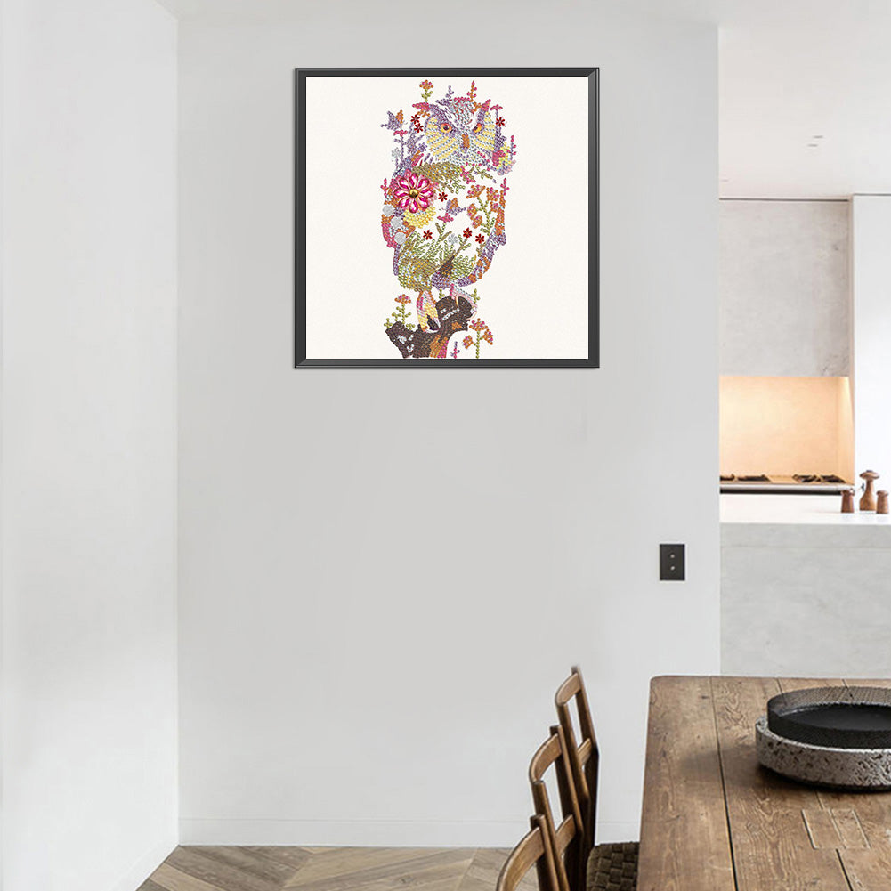 Floral Owl - Special Shaped Drill Diamond Paiting 30*30CM