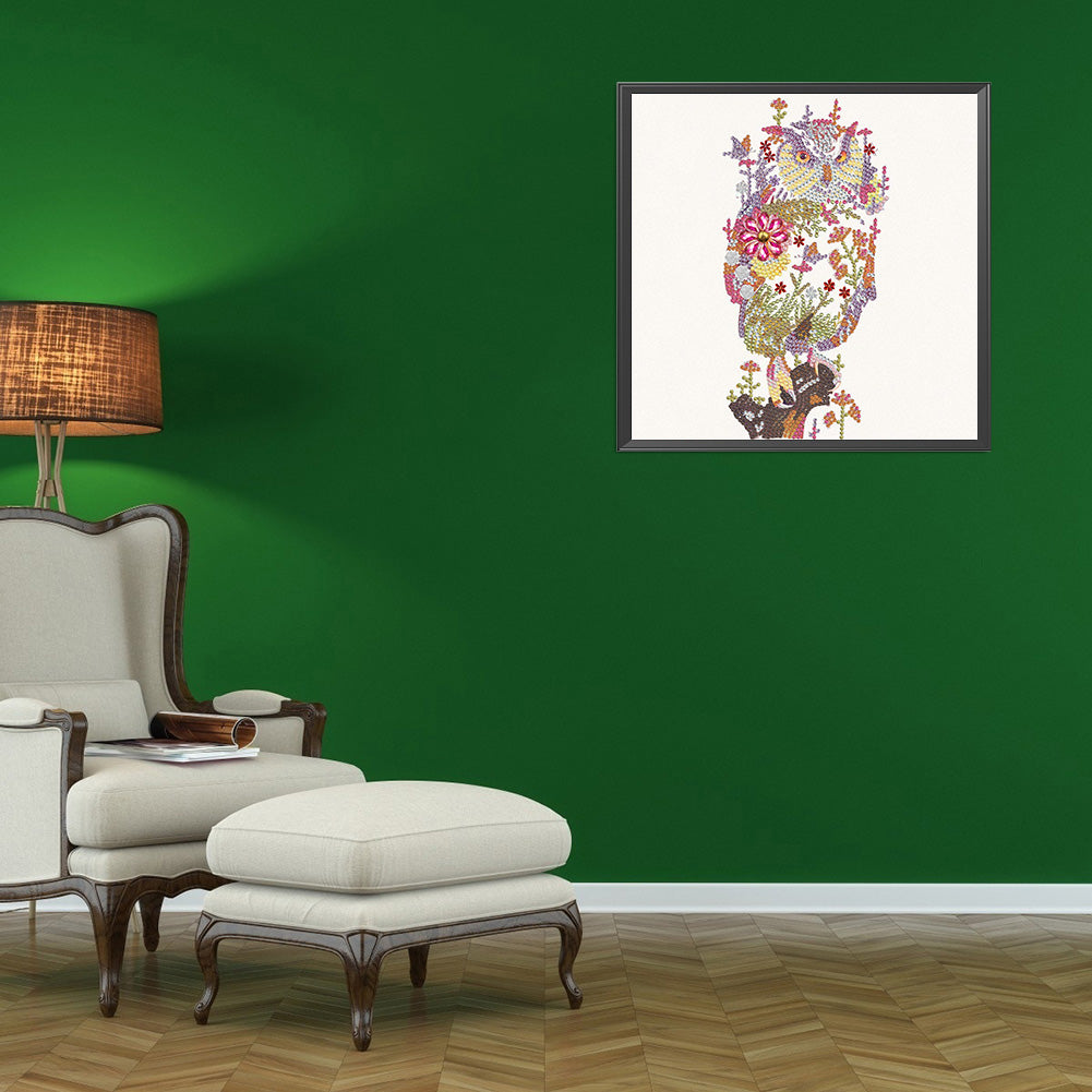 Floral Owl - Special Shaped Drill Diamond Paiting 30*30CM