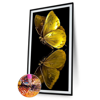 Golden Butterfly - Full Round Drill Diamond Painting 40*80CM