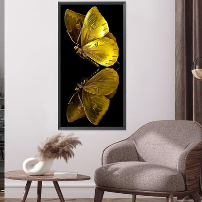 Golden Butterfly - Full Round Drill Diamond Painting 40*80CM