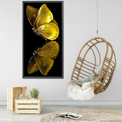 Golden Butterfly - Full Round Drill Diamond Painting 40*80CM