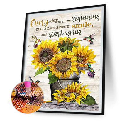 Sunflower - Full Round Drill Diamond Painting 30*40CM