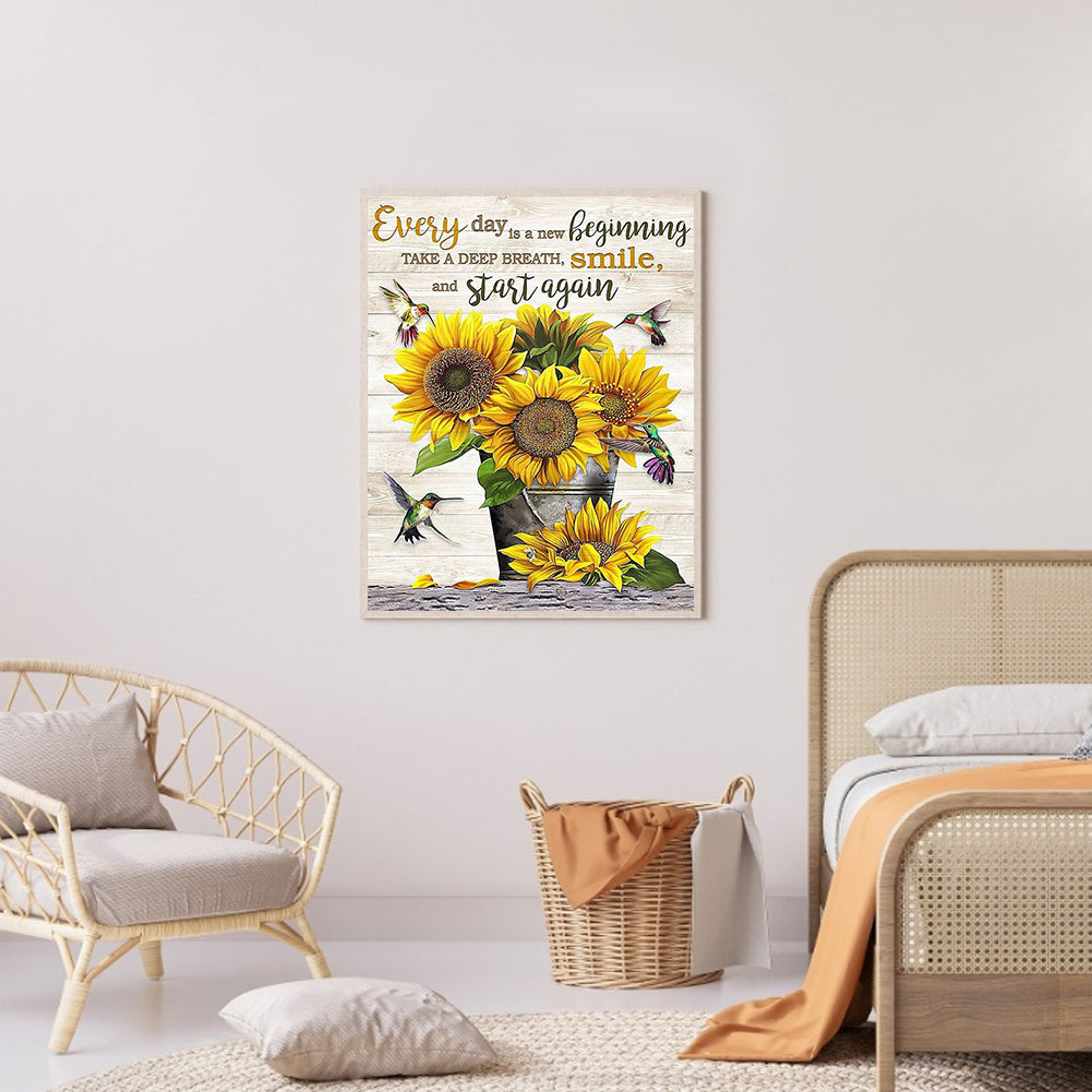 Sunflower - Full Round Drill Diamond Painting 30*40CM