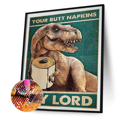 Funny Dinosaurs Go To The Toilet - Full Round Drill Diamond Painting 30*40CM