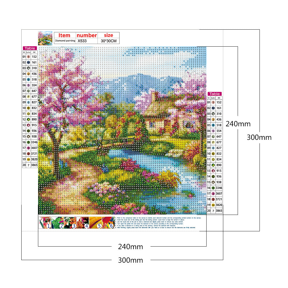 Peach Garden - Full Round Drill Diamond Painting 30*30CM