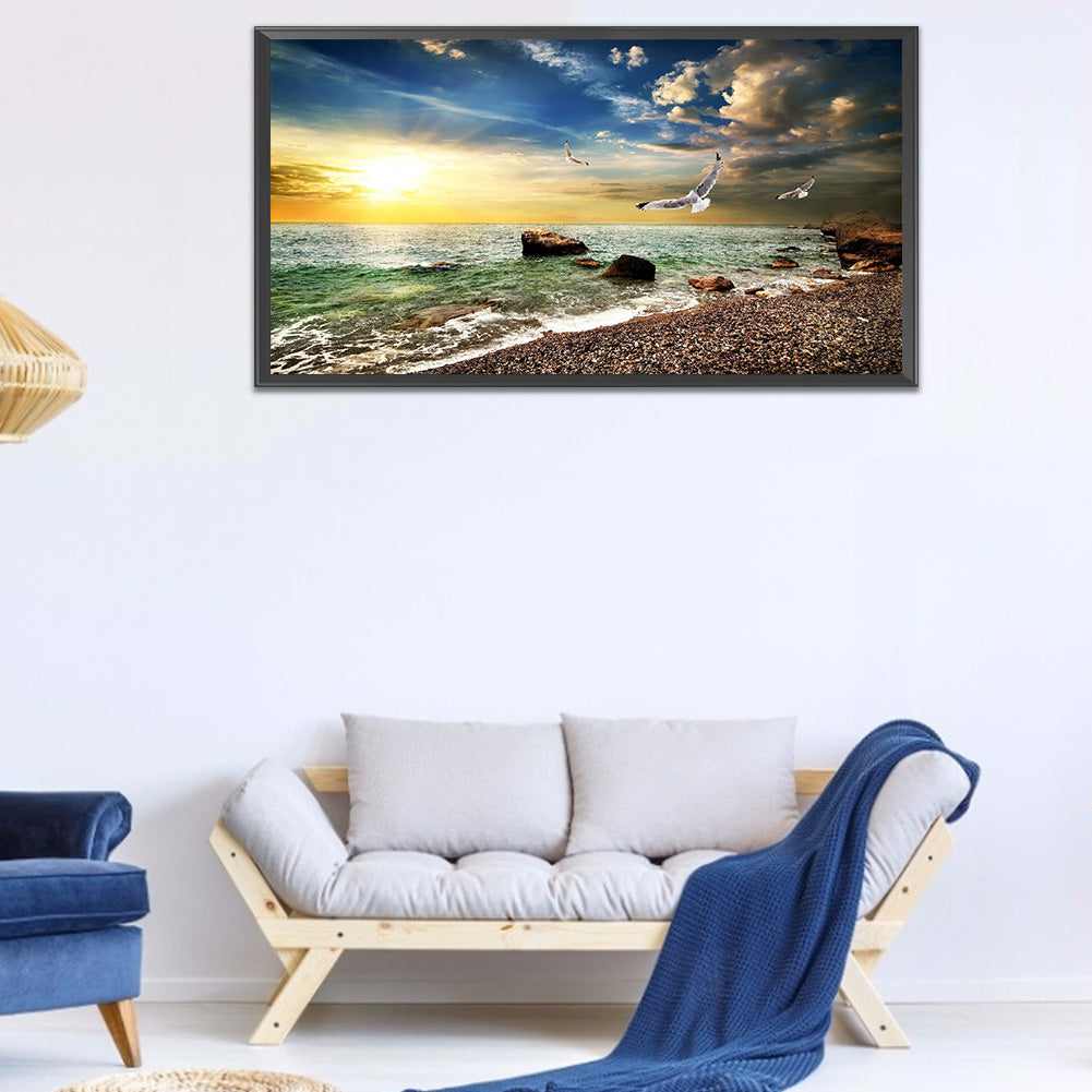Seaside Rocks - Full Square Drill Diamond Painting 80*40CM