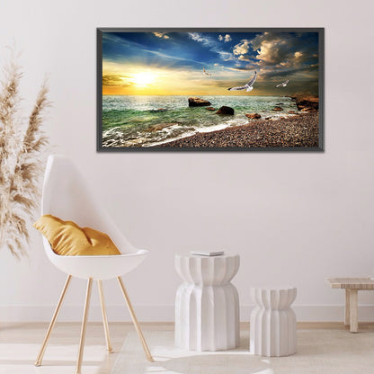 Seaside Rocks - Full Square Drill Diamond Painting 80*40CM