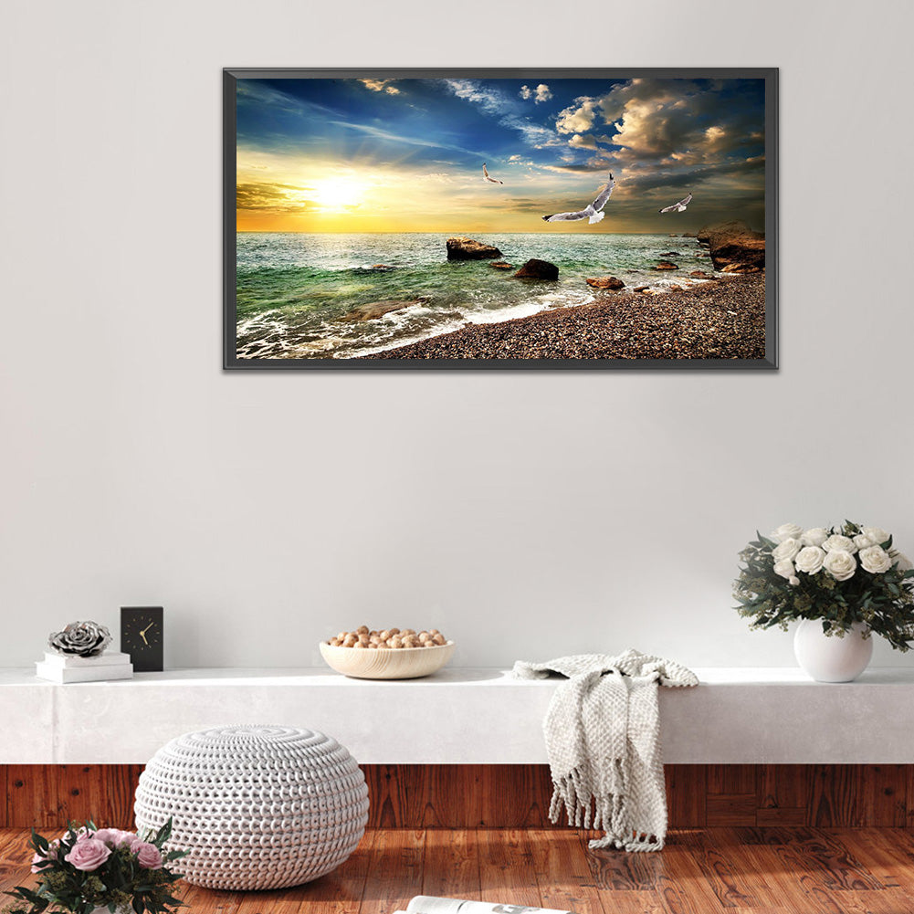 Seaside Rocks - Full Square Drill Diamond Painting 80*40CM